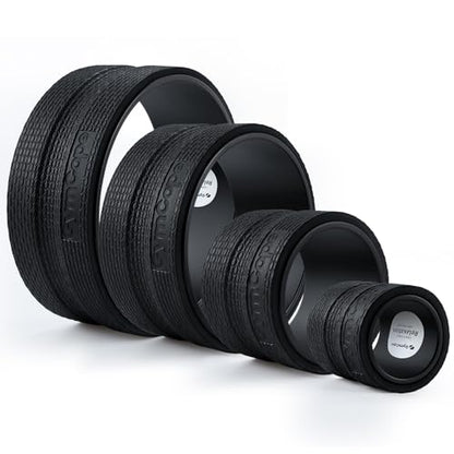 GymCope Back Roller Wheel 4 Pack Spine-Safe Groove, for Whole Family Yoga - color: Black, size: 4"+6"+10"+13"