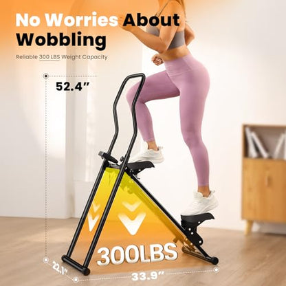 Vertical Climber, Pro Stair Stepper for Full-Body Workout, Compact & Foldable Cardio Exercise Stair Climber with Extended Step Range, Improved & Adjustable Handlebar & Pedals.