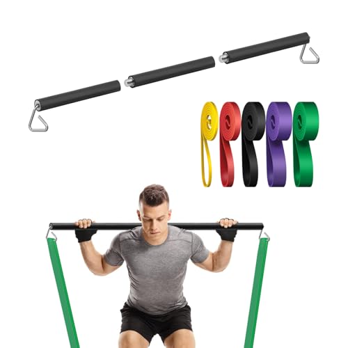 Resistance Band Bar, 26.4in or 39.4in, Workout Bar for Fitness, Portable Weightlifting Training, Suit for Home Exercise, Resistance Band Training - style: bar + 5 bands