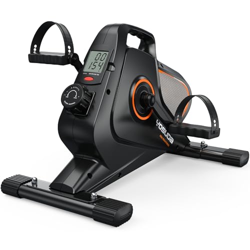 YOSUDA Under Desk Bike with 16-Level Magnetic Resistance & Bluetooth App - color: Black