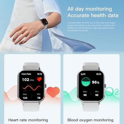 1.83-inch Large Screen Fitness Tracker with Bluetooth Call and Music Playback - 100+ Exercise Modes, Health Monitoring and Voice Assistant for Active Lifestyles