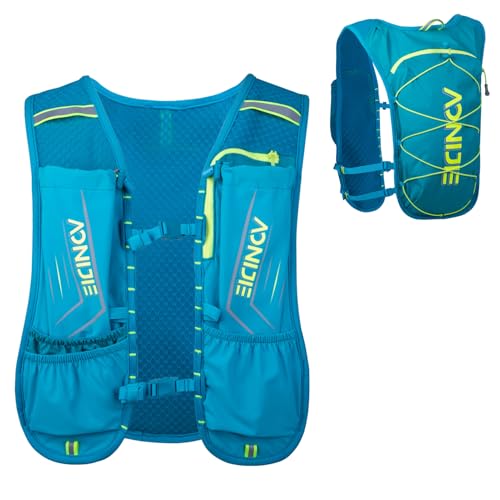 Azarxis Running Water Bottles Flask BPA Free Leakproof Hydration Vest Packs Waist Belt Replacement for Triathlon Marathon Hiking Cycling Climbing Runner - color: #6 Mint Blue (5L) - Only Backpack