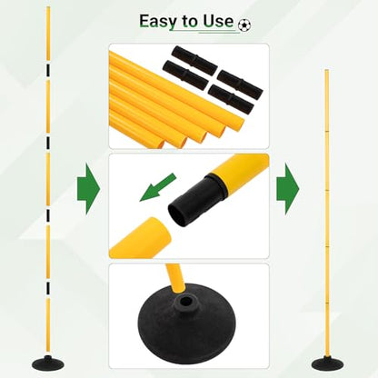 Neoaider 6 FT Agility Poles, 4/6/10 Pack Detachable Soccer Agility Poles - size: 6 FT-6 pcs