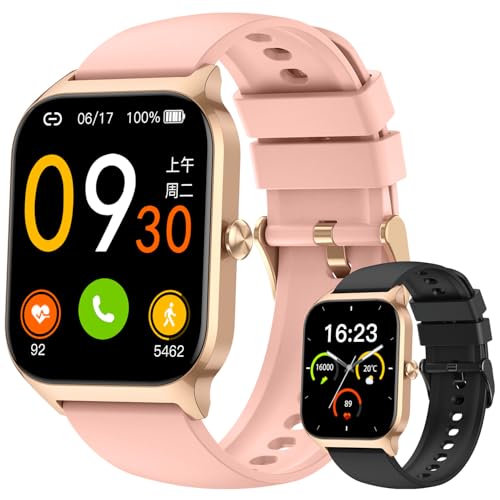 Smart Watch for Women Fitness Tracker: Make Answer Call Digital Mens Watches Waterproof Running Smartwatch Android Phone iPhone Samsung Compatible Pedometer Step Tracker Heart Rate Monitor - color: Black-A