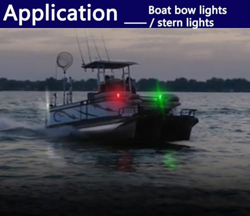 Amzonly 4Pack LED Navigation Lights Kit for Boat Kayak, Stern Light Battery 0perated, Easy Clip on for Night Kayaking, Boating, Canoeing, Paddle Board, Jet Ski, Dinghy, 2Pcs Safety Whistles - color: 2Red 2Green