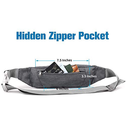 WATERFLY Small Fanny Pack for Women Men, Crossbody Travel Waist Bag - color: Dark Gray