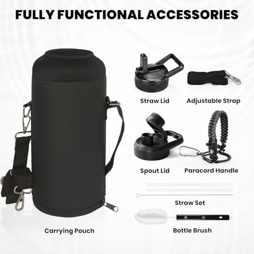 RAYMYLO Insulated Water Bottle 87 oz, Triple Wall Vacuum Stainless Steel - color: Dark Gray, size: 87 Ounces