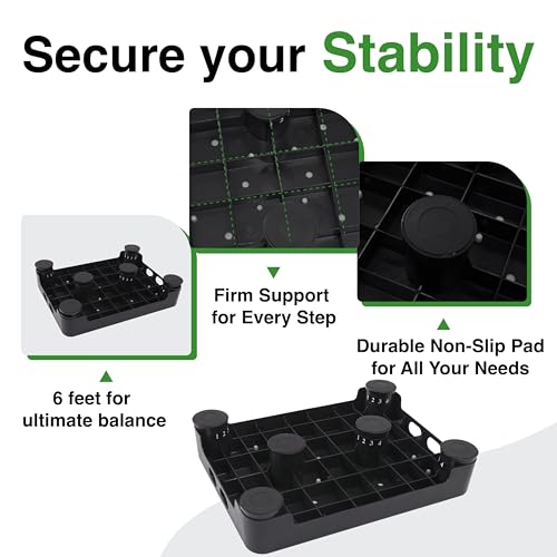 COOL-ANGLE Adjustable 4 Heights Step Stool, 6-Leg Stability, Black - color: A3:black, size: 3.4-5.4 inch High