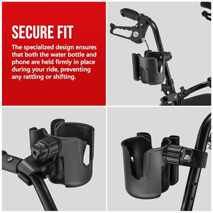 Walker Cup and Phone Holder, Compatible with Rollator and Folding Walkers