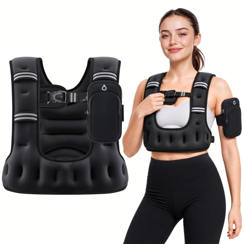 ZELUS Weighted Vest for Women & Men, U-Shaped Running Vest with Arm Pocket - color: Black, size: 8LB