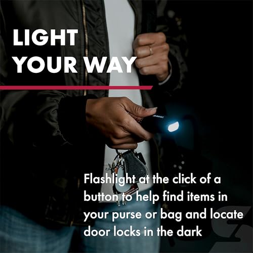 SABRE 2-in-1 Personal Alarm with LED Light, 130dB Personal Safety Siren, Snap Hook for Instant Access, 1,250 Foot (381 Meters) Range, Compact Design for Easy Attachment to Purse, Bag, or Keys - color: White