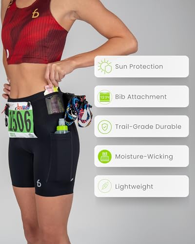 FlipBelt Women's Trail Run Compression Shorts - color: Pinnacle Black, size: Small