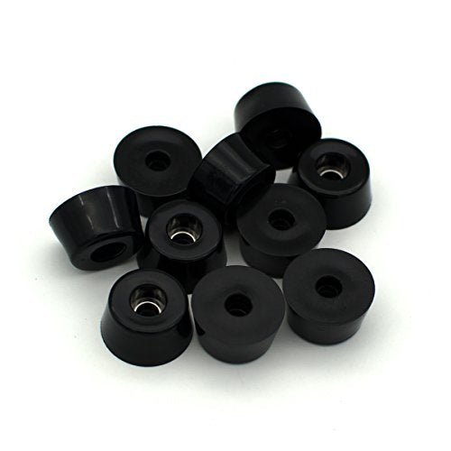 Round Rubber Feet, D25x20xH13mm, Stainless Steel Washer Built-in, 10 Pack - size: D25 x 20 x H13 mm