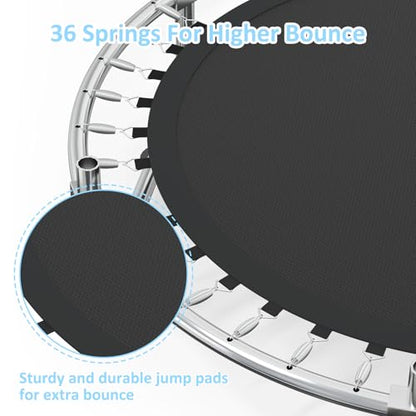60” Trampoline for Kids,500lbs Capacity Indoor&Outdoor Toddler Trampoline - color: Yellow&Blue