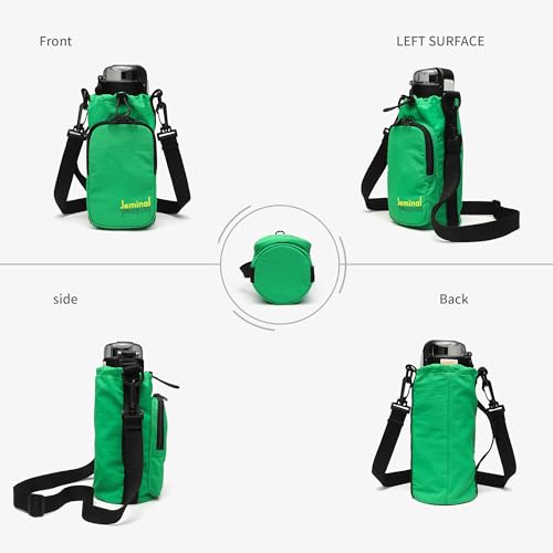 JEMINAL Water Bottle Sling Crossbody Bag with Strap, Small Cross Body Sling with Pockets for 20-40 oz Water Bottle, Keys, Cash, Phone - color: Green