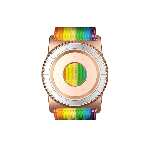 BAISRKE Magnetic Running Armband for MagSafe Case - 360° Rotatable Phone Grip with Adjustable Scent Compartment & Detachable Lanyard Compatible iPhone/Android (Rainbow & Rose-Gold) - color: Rainbow&RoseGold, size: XL (fits Wrist/Armband up to 15")