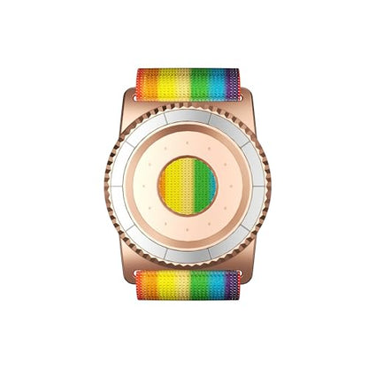 BAISRKE Magnetic Running Armband for MagSafe Case - 360° Rotatable Phone Grip with Adjustable Scent Compartment & Detachable Lanyard Compatible iPhone/Android (Rainbow & Rose-Gold) - color: Rainbow&RoseGold, size: XL (fits Wrist/Armband up to 15")