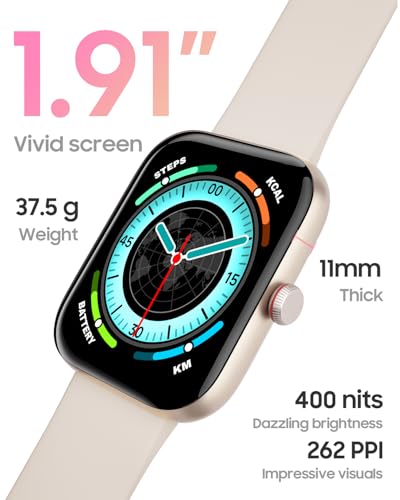 1.91" Smart Watch for Women with ALEXA, Fitness Watch for Android iOS Phone - color: Beige