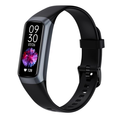 Fitness Tracker with 24/7 Heart Rate Blood Oxygen Sleep Monitor,Activity Tracker with 1.1" AMOLED Touch Color Screen, Multiple Sport Modes Step Counter,IP68 Waterproof for Women Men (Dark Black) - color: Dark Black