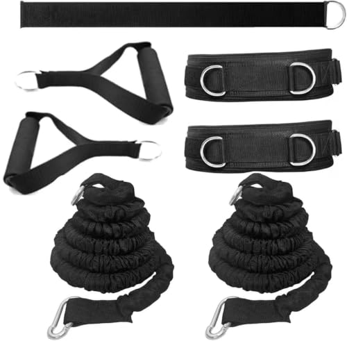 Resistance Speed Training Equipment, Dual Running Bungee Bands - color: Black-6.6ft