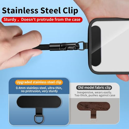 Anti Theft Phone Wrist Strap With 2 Metal Tether Tabs，Adjustable Wristlet & Hand Cell Phone Lanyard for Women and Men - color: Orange