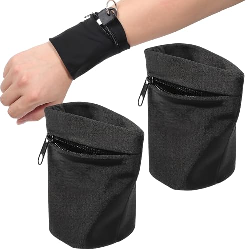 1 PCS Zipper Wristband Wallet Card Holder for Running Sports, Adjustable Wrist Wallet with Key & Cash Storage, Unisex Fitness Travel Hiking Armband Pouch
