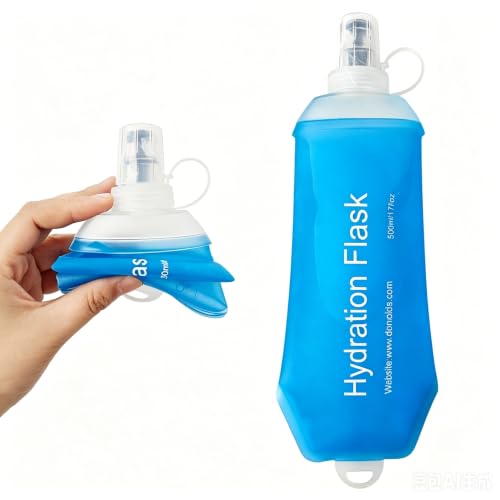 500ml Soft Flask, TPU Collapsible Soft Water Bottle for Hydration Pack, Running Vest, Leak-Proof Folding Water Bottle for Hiking Cycling Climbing Jogging- 1Pcs, Blue - color: 1Pcs 500ML Blue