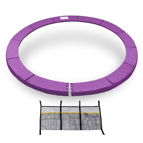 Exacme Round Trampoline Spring Cover, 0.8 in Thick Replacement Safety Pad - color: Purple, size: 13 Foot