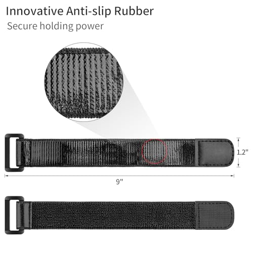 Trilancer Elastic Cinch Straps with Anti-Slip Strips, 9'' x 1.2'' (10 Pack) - size: 9"(10 pcs)