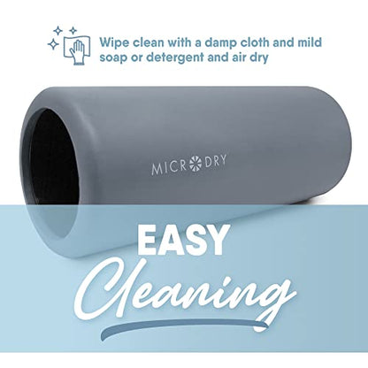 MICRODRY Deluxe Fitness Foam Back Roller for Muscle Relief, Roller for Yoga, Stretching, Deep Tissue Firm Massage & Trigger Point Release, Exercise Workout at Home or Gym, 13x5.3, Light Grey