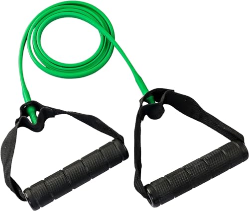 Body-Solid Tools Medium Resistance Tube Bands - Exercise Tubes for Workouts, Beachbody Fitness, Home Gym - Durable Resistance Tubing with Comfort Grip Handles - color: Green