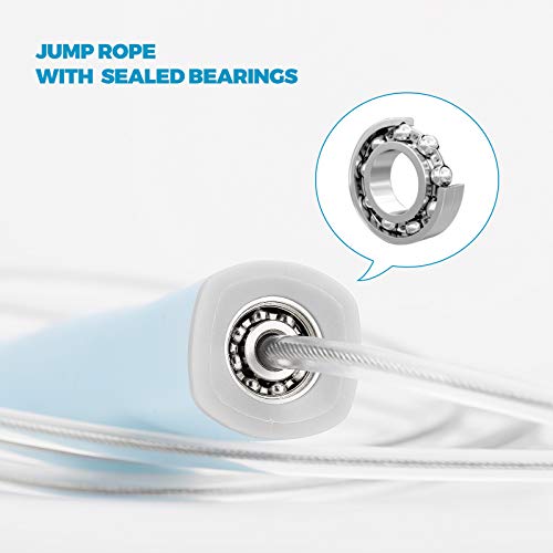Weighted Jump Rope 1-LB for Adult || Speed Skipping Rope with Ball Bearings - color: Speed Blue (1 Pack)