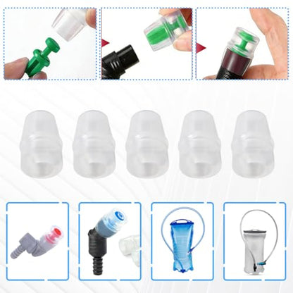 (New) 5pc Replacement for Hydrapak Hydration Reservoirs & Bladders Bite Valve Nozzles, Silicone Bite Spout Nozzles Compatible for Osprey and Fit for Nathan