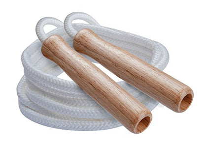 Champion Sports Wood Handle Jump Ropes – Durable Nylon or Leather Bearings - Skipping Rope, Fitness, Cardio Training, Agility, and Exercise Workouts - style: SR Series (16 Ft)
