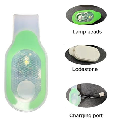 Hands Free LED Flashlight Clip on Flashlight Rechargeable Safety Nursing Night Shift Lights for Outdoor Sports Green