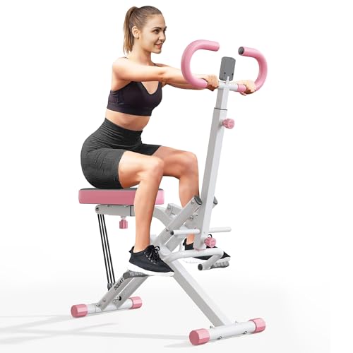 SogesPower Squat Machine for Home Gym, with Adjustable Resistance - color: Pink
