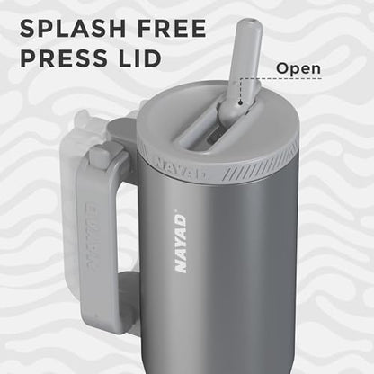 23oz Insulated Tumbler with Foldable Handle & 10oz Snack/Pill Box Container - color: Metal Gray