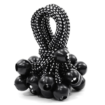 A ANTELOPE 25-Pack 8" (Black & White) Heavy Duty Ball Bungee Cords - size: 8 Inch