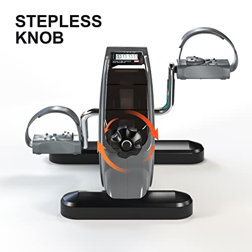 Under Desk Bike Pedal Exerciser Portable Mini Home Exercise Bike with 5LBS Flywheel Sitting Peddler Exerciser for Seniors Legs and Arms Trainer Physical Therapy Equipment Fitness Exercise Bicycle