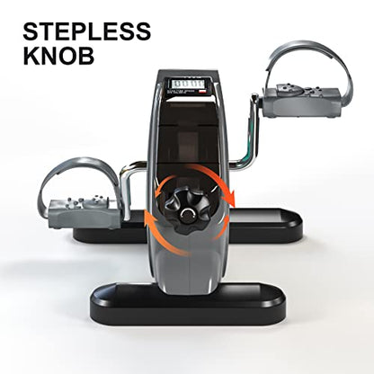 Under Desk Bike Pedal Exerciser Portable Mini Home Exercise Bike with 5LBS Flywheel Sitting Peddler Exerciser for Seniors Legs and Arms Trainer Physical Therapy Equipment Fitness Exercise Bicycle