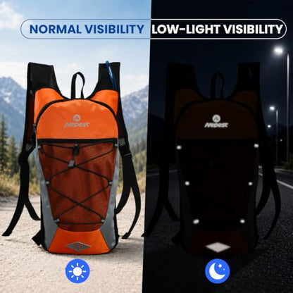 Nepest Hydration Backpack with 2L Water Bladder Water Back Pack - color: Orange