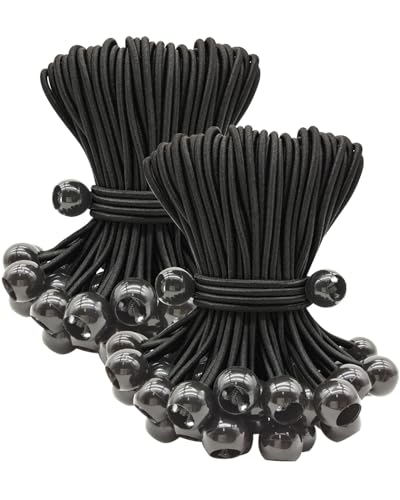 ABINLIN Ball Bungee Cords 6 Inch, 100 Pcs Bungee Cords with Balls, Black - size: Black 6 Inch 100Pcs, style: Bungee Balls