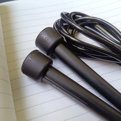 Speed Jump Rope, Adjustable Black PVC Skipping Rope, 9.18ft Long
