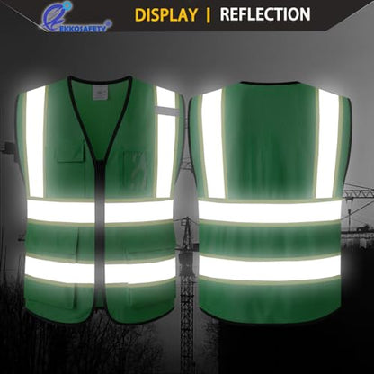 Hi Vis Reflective Safety Vest for Men Women,EK175,Green,S - color: Green, size: Small