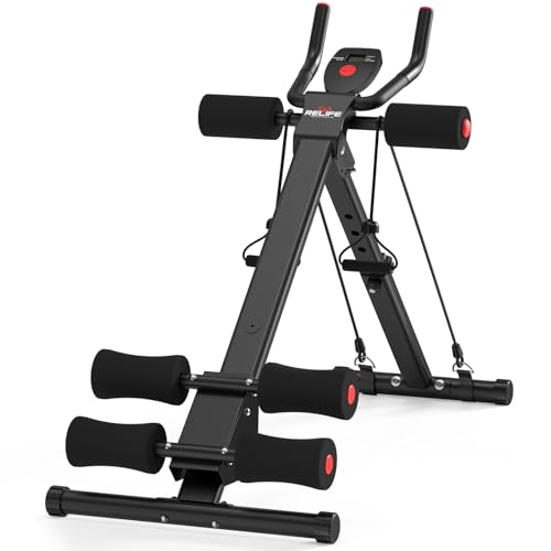 RELIFE REBUILD YOUR LIFE AB Workout Machine Adjustable Ab Trainer Machine - color: Black