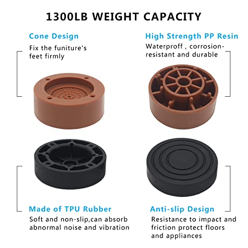 Brown Bed Risers 2 inch Furniture Risers (Set of 4), Bed Lifts - color: Umber-4 Pack, size: two layers (2.3 inch)