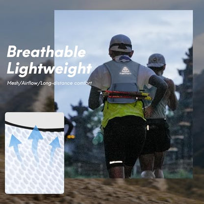 Haimont 5L Trail Running Hydration Vest with Soft Flasks - color: Light Blue, size: Medium