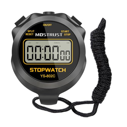 Stopwatch Sports Timer, Digital Stop-Watch - style: 1Lap Non-waterproof Black