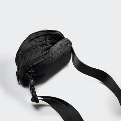 Pander Two Way Zipper Fanny Pack Nylon Everywhere Belt Bag for Women, Water Repellent Waist Packs, Crossbody Bags with Adjustable Strap (Black). - color: Black