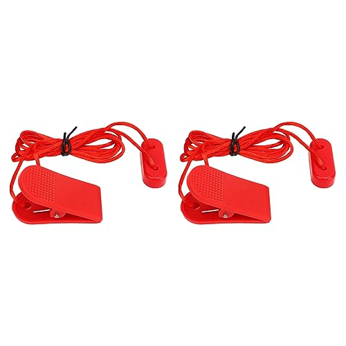 Srliya 2pcs Treadmill Universal Safety Key Treadmill Magnet Key Universal Replacement Treadmill Magnet Security Lock Red